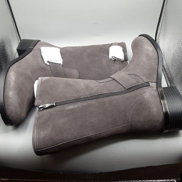 Vince Camuto Wadelyn Boots Women's 7.5M Grey Dark Slate Mid Calf Suede - Picture 3 of 8